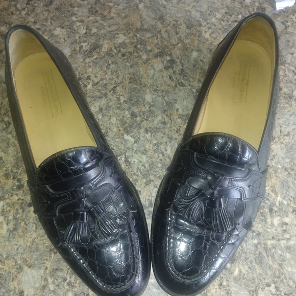 Johnson&Murphy Black Italy Embossed Tassel Slipon Loafer Size 11M, (79) - Picture 1 of 10